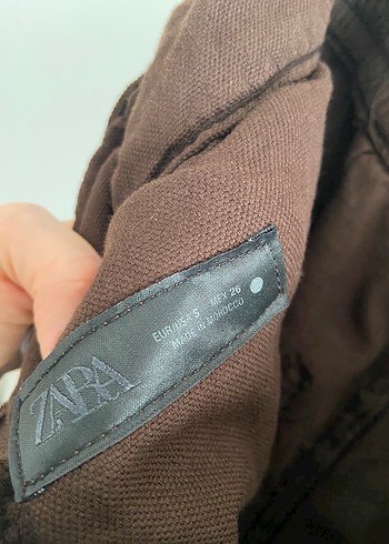 Zara Kahverengi Kemerli Salaş Kadın Keten Pantolon - Görsel 4