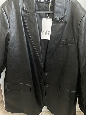 m Beden Zara Deri Blazer Ceket