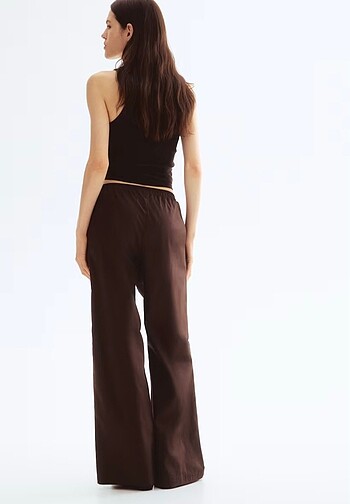 H&M H&M Acı Kahve Keten Pantolon