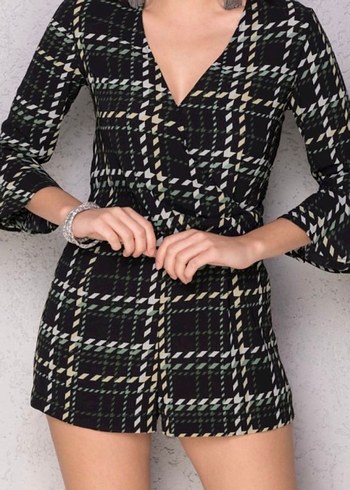 Zara Zara V Yaka, Pilili, Bağcıklı Kadın Tulum