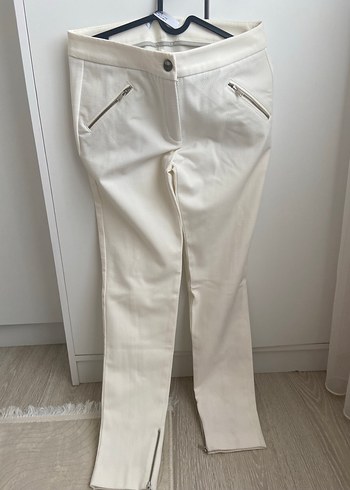 Mango Kadın Beyaz Midi Kumaş Pantolon