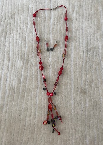 Accessorize Bohem Uzun Boncuklu Yılan Desenli Kadın Kolye