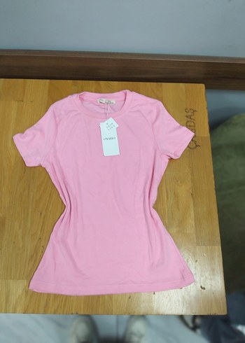 s Beden Pembe Kısa Kollu Basic Tişört