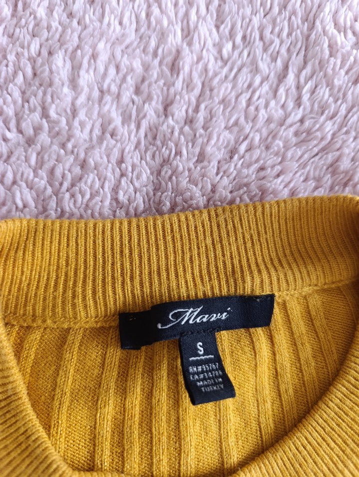 Hardal sarısı Balıkçı Yaka Kadın Triko Kazak - Görsel 2