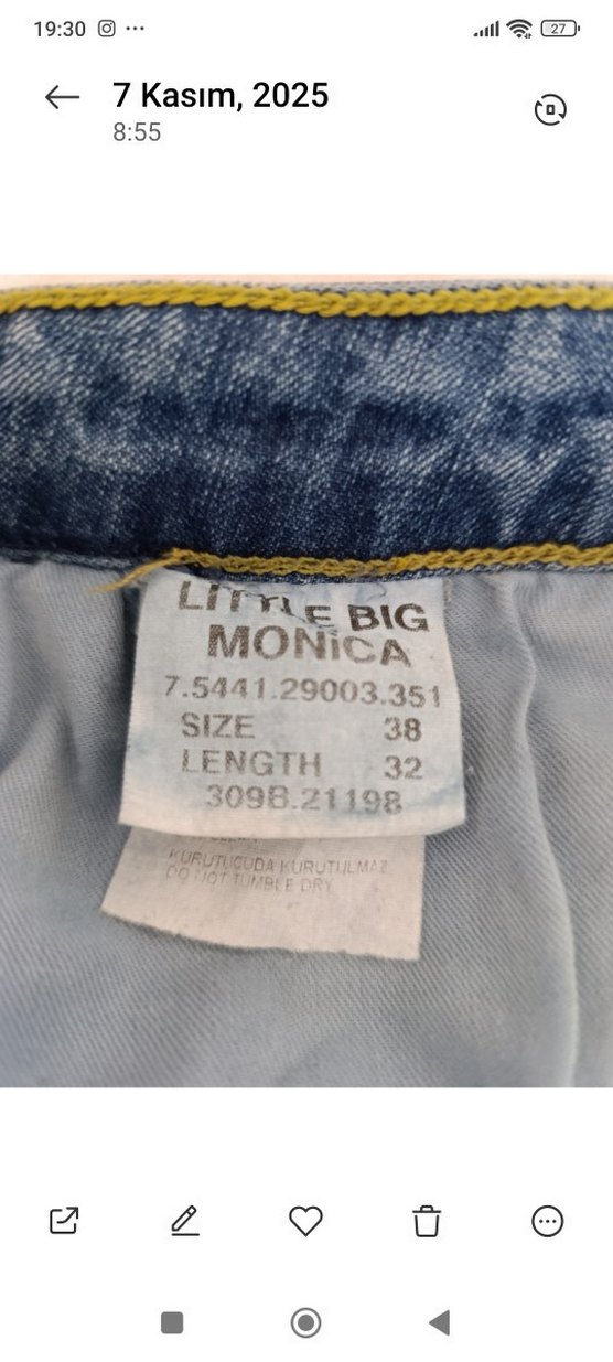 Mavi Rahat Kesim Kadın Denim Pantolon - Görsel 2