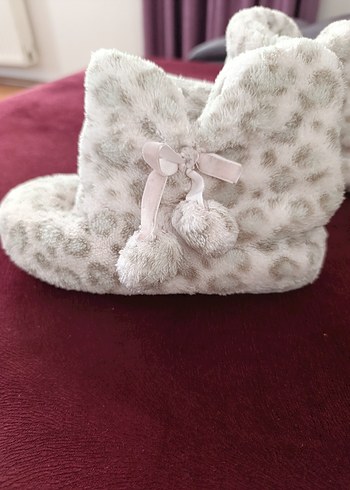 Pembe Leopar Desenli Kız Çocuk Ev Terliği - Görsel 2