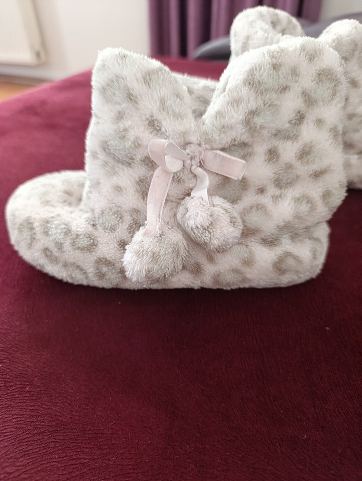 Pembe Leopar Desenli Kız Çocuk Ev Terliği - Görsel 2