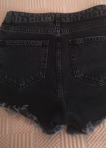 Siyah yeni kadın taşlanmış kot şort - Görsel 2