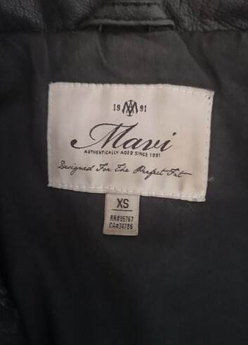 0 deri mavi kısa deri mont - Görsel 2