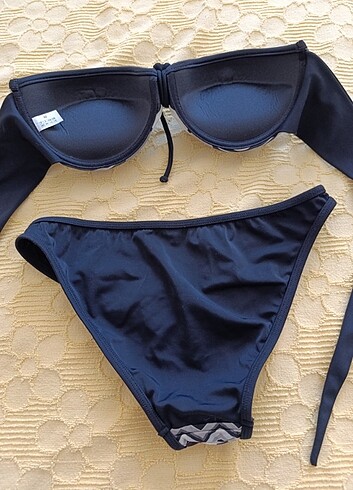 Siyah desenli kadın bikini - Görsel 5