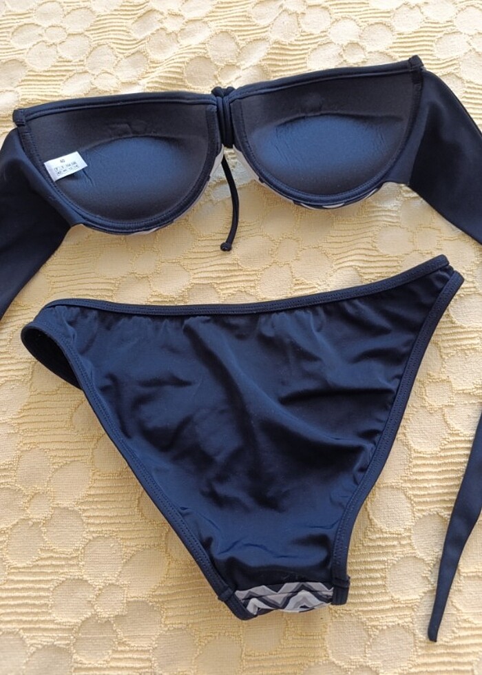 Siyah desenli kadın bikini - Görsel 5