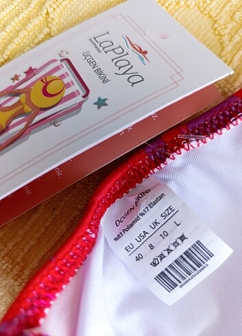 Kırmızı mor desenli sıfır etiketli bikini - Görsel 2