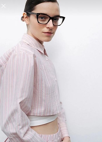 Pembe Pilili Kadın Gömlek Midi Etek Takım - Görsel 2