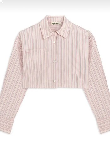 Pembe Pilili Kadın Gömlek Midi Etek Takım - Görsel 5