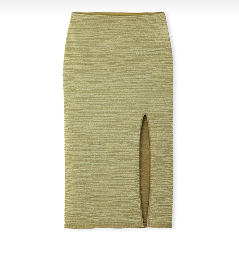 Kadın Haki Triko kalem etek - Görsel 4