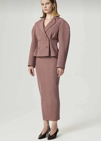 Düğmeli Kısa Kadın Blazer Ceket - Görsel 4