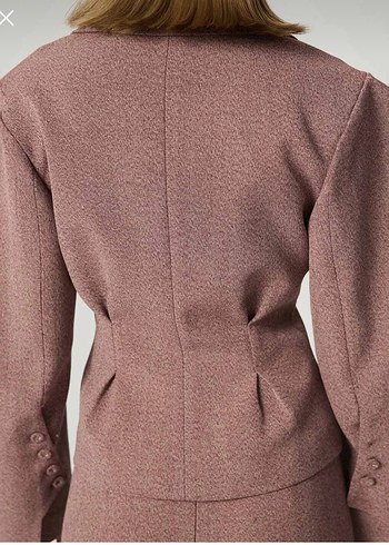 Düğmeli Kısa Kadın Blazer Ceket - Görsel 6