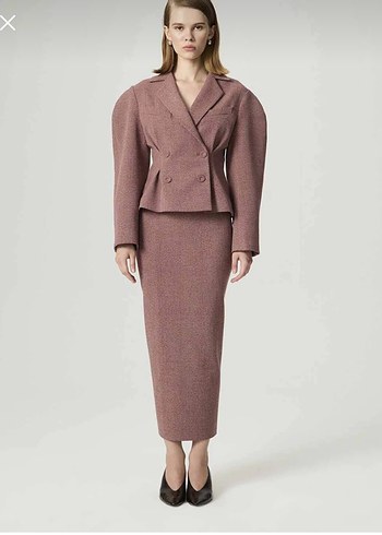 Düğmeli Kısa Kadın Blazer Ceket - Görsel 2