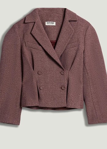 Düğmeli Kısa Kadın Blazer Ceket - Görsel 8