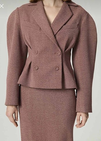 Düğmeli Kısa Kadın Blazer Ceket - Görsel 5