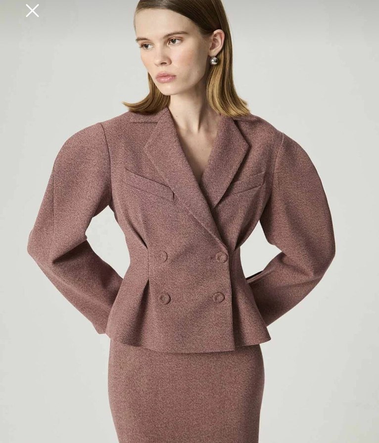 Düğmeli Kısa Kadın Blazer Ceket - Görsel 3