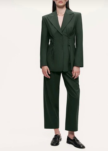 Yeşil Düğmeli Kadın Blazer Ceket - Görsel 2