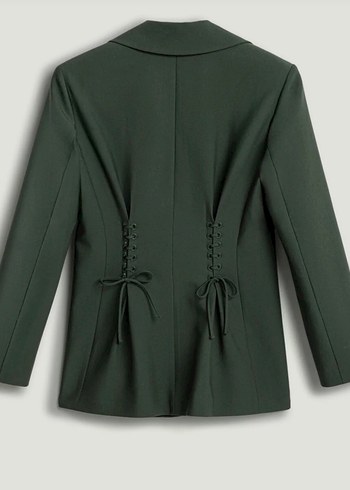 Yeşil Düğmeli Kadın Blazer Ceket - Görsel 5