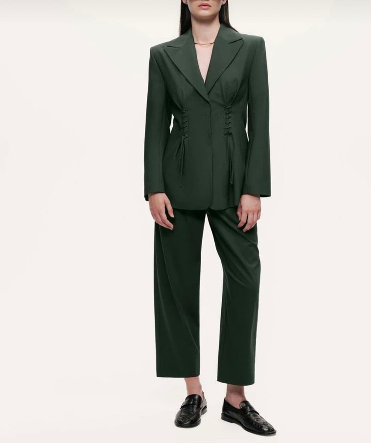 Yeşil Düğmeli Kadın Blazer Ceket - Görsel 2