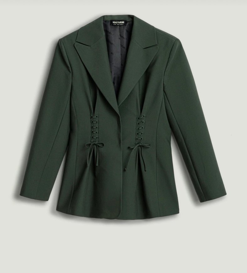 Yeşil Düğmeli Kadın Blazer Ceket - Görsel 4