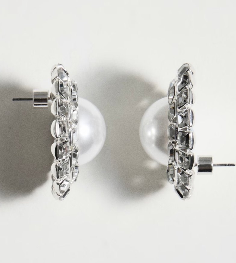 İnci ve Taş Detaylı Midi Küpe - Görsel 4