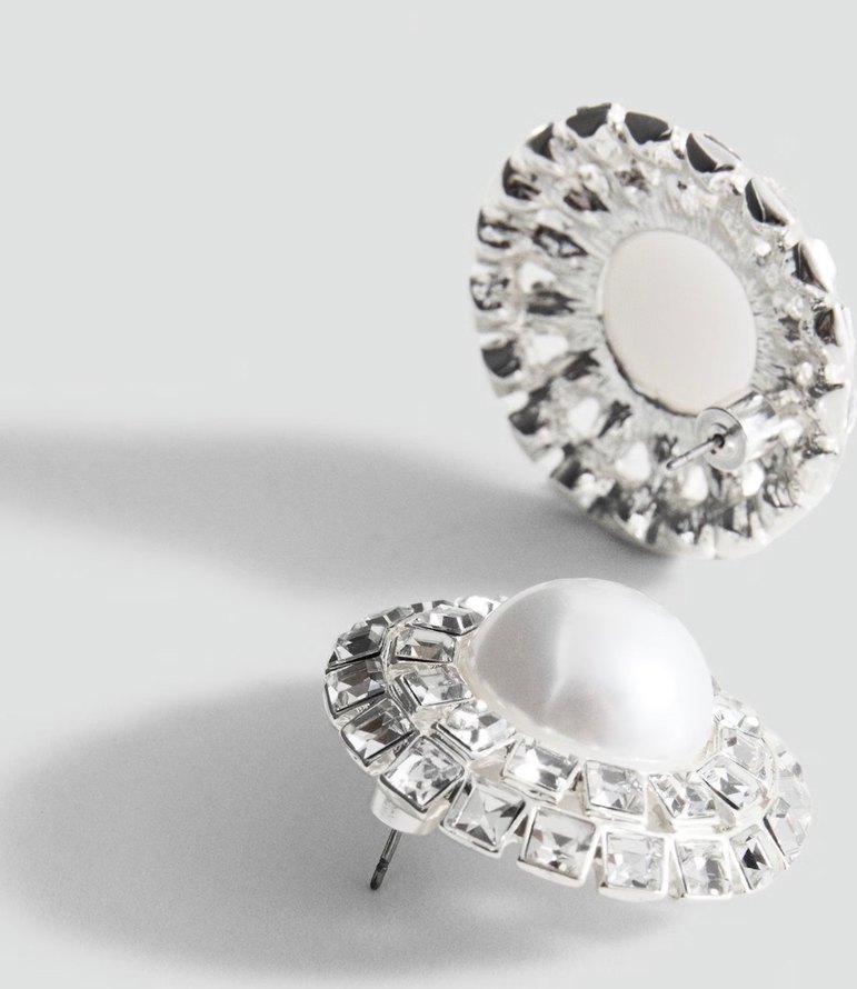 İnci ve Taş Detaylı Midi Küpe - Görsel 3