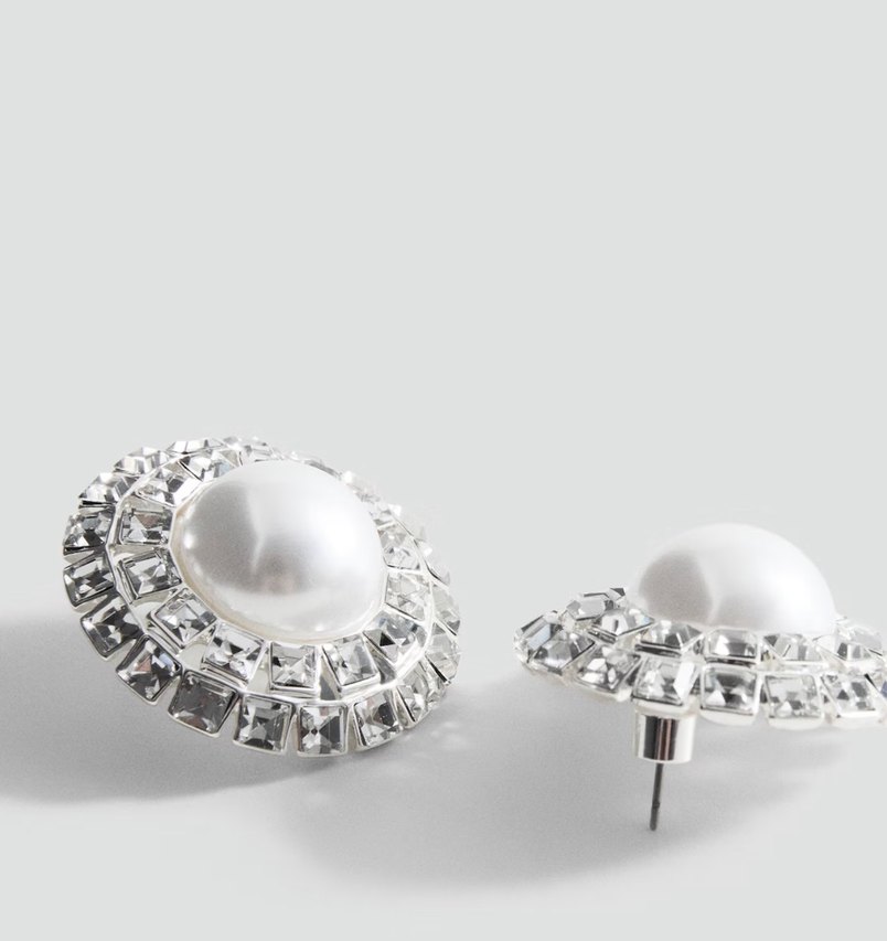 İnci ve Taş Detaylı Midi Küpe - Görsel 2