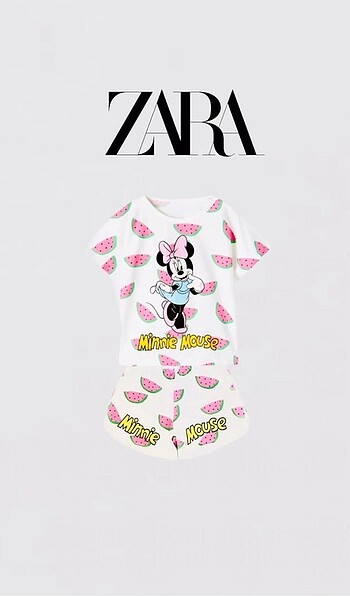 Zara minnie mause karpuzlu takım