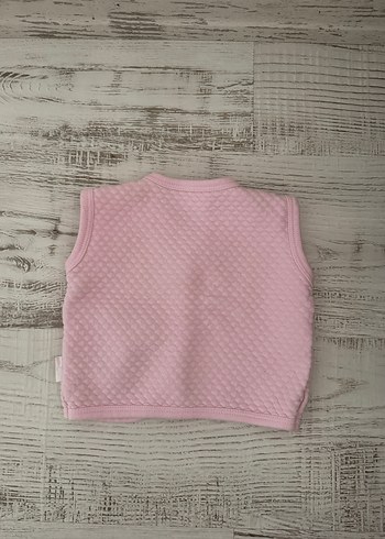 Düğmeli Pembe Nakışlı Kız Yeleği - Görsel 3
