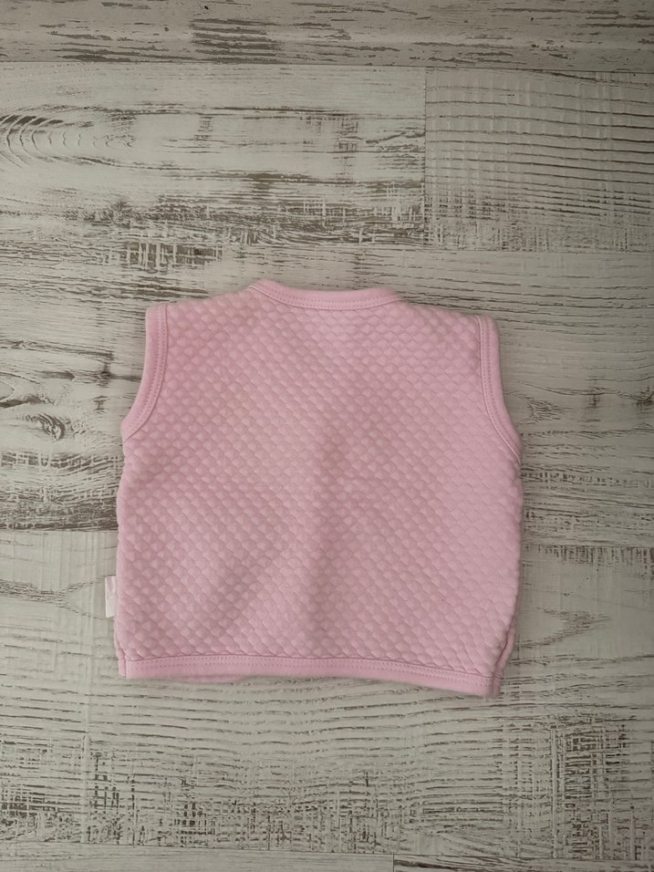 Düğmeli Pembe Nakışlı Kız Yeleği - Görsel 3