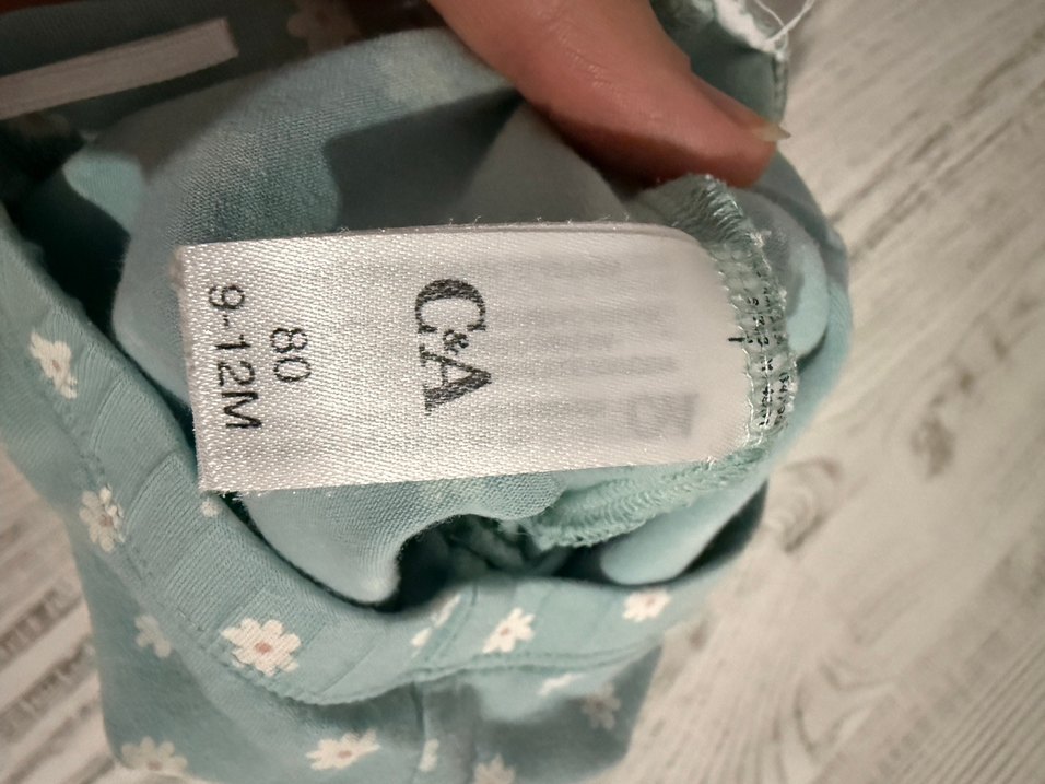 Kız Bebek Turkuaz Papatyalı Fırfır Tayt - Görsel 3