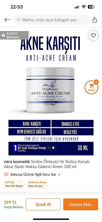 Akne Karşıtı Krem - Görsel 5
