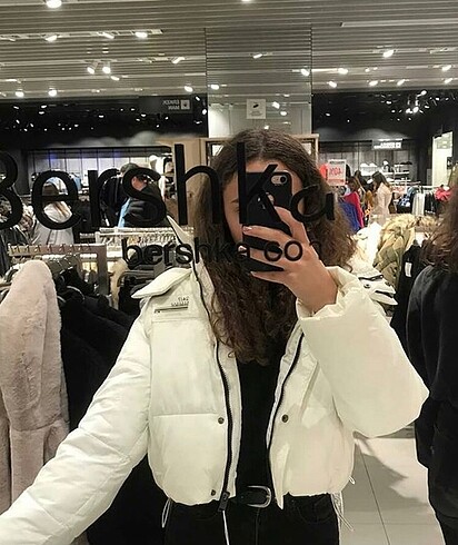 bershka beyaz mont