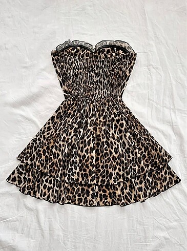 Diğer Leopar desenli mini elbise