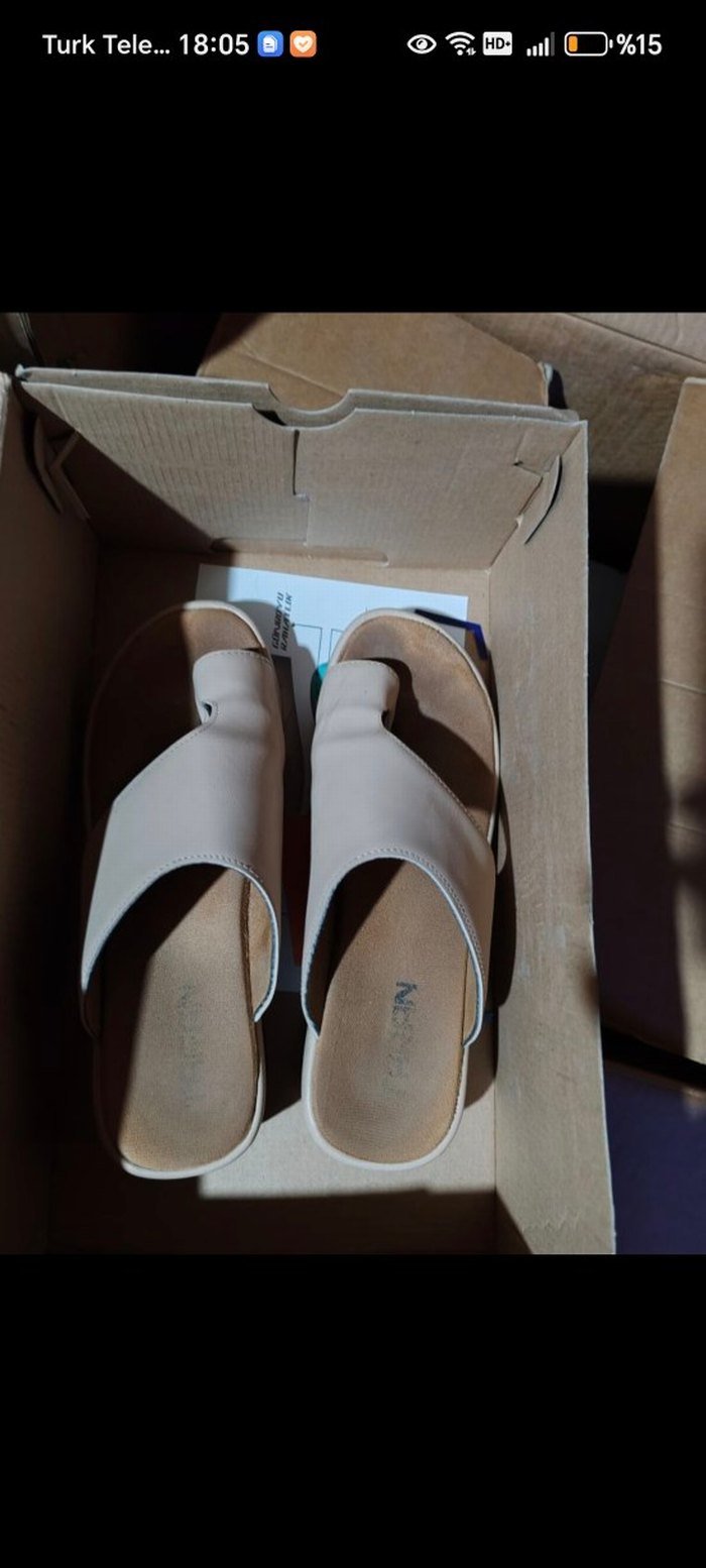 Bej Dolgu Topuklu Kadın Terlik - Görsel 2