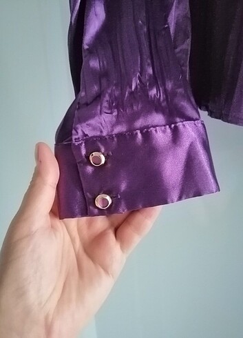 Cece İpek saten kadın gömlek  - Görsel 3
