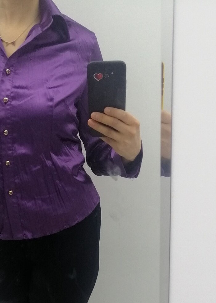 Cece İpek saten kadın gömlek  - Görsel 2