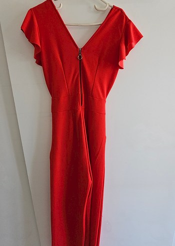 Kırmızı Straplez Tulum - Görsel 5