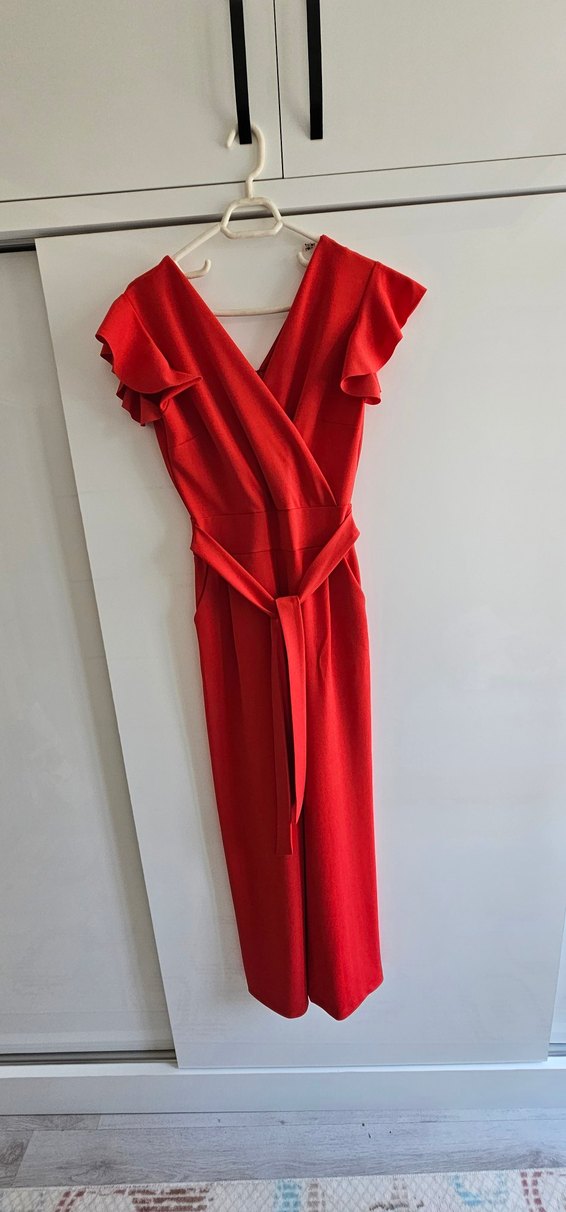 Kırmızı Straplez Tulum - Görsel 4