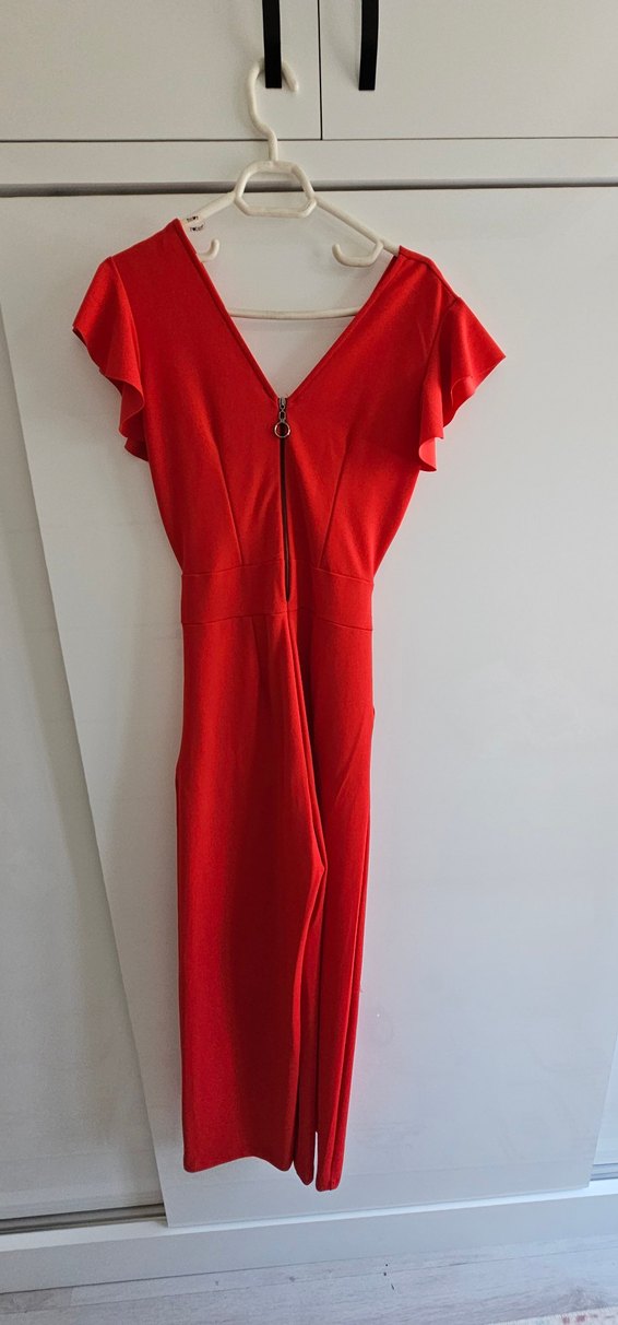 Kırmızı Straplez Tulum - Görsel 5