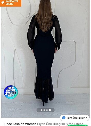 Zara Siyah önü bülbülü şifon elbise