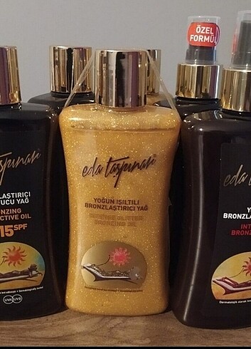 Eda Taşpınar simli bronzlaştırıcı yağ 