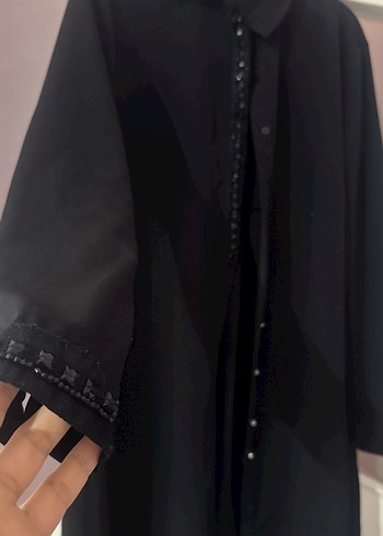 Siyah Uzun Kadın şık tunik gömlek - Görsel 4