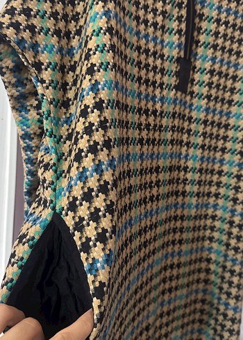 Düğmeli, Desenli, Uzun Kadın Kaban - Görsel 2