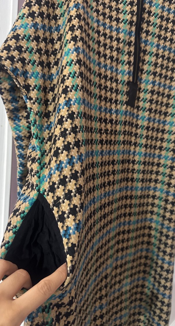 Düğmeli, Desenli, Uzun Kadın Kaban - Görsel 2